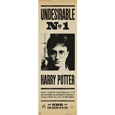 Image of Grupo Erik Harry Potter Undesirable No 1 Door Poster 20.8 x 62.2 inches / 53 158 cm Shipped Rolled Up Cool Posters Art &amp; Prints