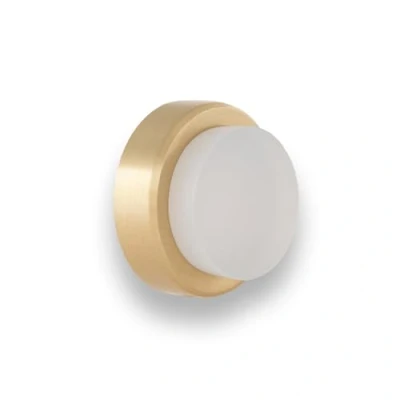 Image of EVI Herrajes Wall Mounted Door Stop,Matte Brass White Rubber,24x14mm,I 205/24 BMT