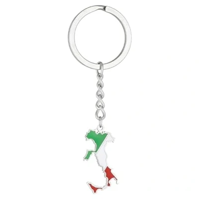 Image of Jiqoe Fashionable Italy Map Keychain Stainless Steel Material Key Pendant Bag Holder Suitable for Keys Decor