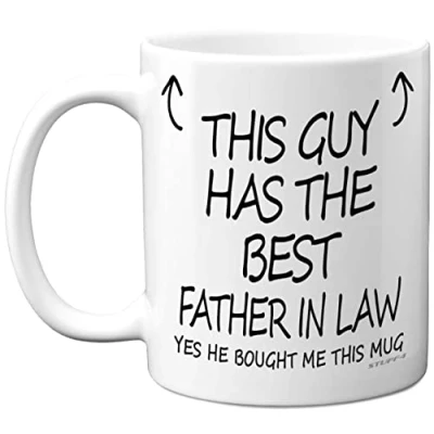 Image of Stuff4 This Guy Has The Best Father in Law Mug Gifts, 11oz Ceramic Dishwasher Safe Coffee Mugs Son Gifts for Birthday, Christmas Day Presents Gift, Premium Cup Made UK