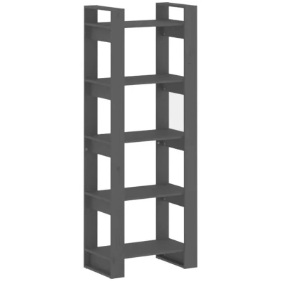 Image of vidaXL Book Cabinet/Room Divider Grey 60x35x160 cm Solid Wood