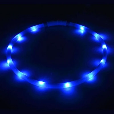 Image of Gemini_mall® LED Pet Dog Collar, USB Rechargeable Safety Collar Waterproof Light up Flashing (Blue)