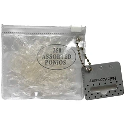 Image of 250 Small Clear Rubber Hairbands
