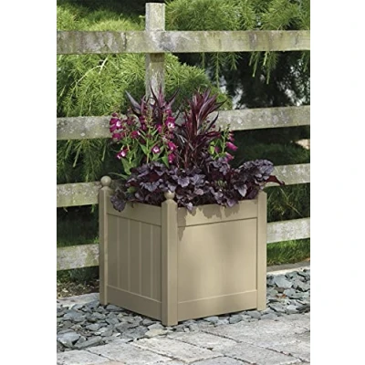Image of AFK Classic Square Timber Planter, 38cm Nutmeg