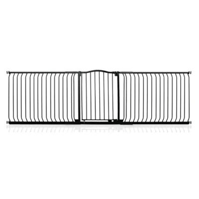 Image of Safetots Curved Top Safety Gate, 271cm 280cm, Matt Black, Pressure Fit Stair Baby Gate for Doors Hallways and Spaces, Barrier, Easy Installation
