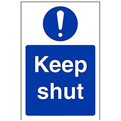 Image of V Safety Keep Shut Fire Door Sign Portrait 100mm x 150mm Self Adhesive Vinyl