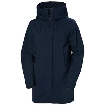 Image of Helly Hansen Women&#039;s W Victoria Mid Length Raincoat, Navy, M UK