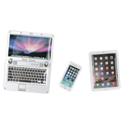Image of WANGCL Mini Laptop Toy + Tablet Phone 1/12 Doll House Accessories for Barbie Decoration