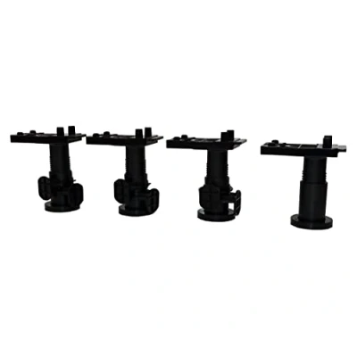 Image of Ikea METOD Legs for Kitchen Cabinet Units, 8 Centimetres, Black, Plastic, Adjustable Feet, 402.055.99 Pack of 4