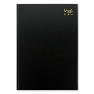 Image of Letts Standard A4 academic 2023/2024 week to view 13 month diary black
