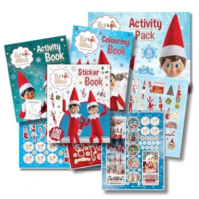 Image of Elf on the Shelf Christmas Activity Pack Colouring Book Sticker Gifts and Ideas for Kids Accessories Arrival