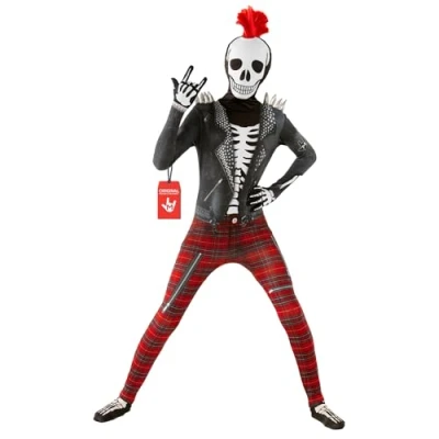Image of Morphsuits Punk Skeleton Costumes Kids, Costume for Boy Costume, Halloween Kids S