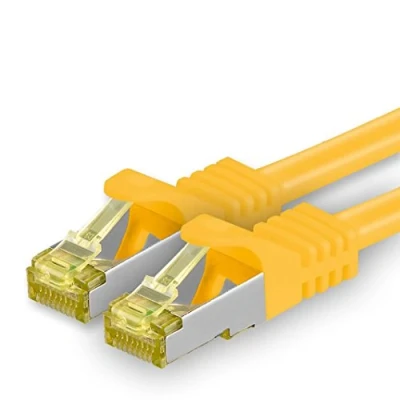Image of 1aTTack.de 1 X 5 M Cat 7 Ethernet Cable High Speed Gigabit RJ45 LAN Patch Cord with 10Gbps 600Mhz/s SFTP PIMF LSZH Yellow