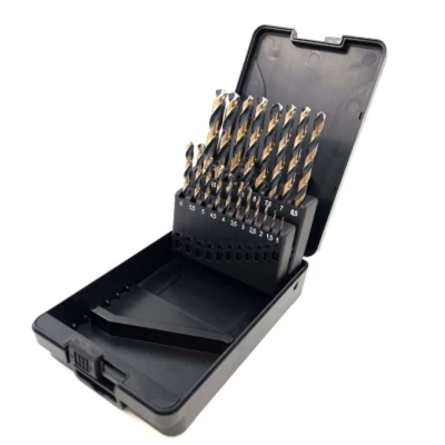 Image of PTI 19pc Black Bronze Oxide HSS Drill Set 1 10mm x 0.5mm Tackle a wide range of materials from Metal, Woods, Plastics. Complete in Box Case