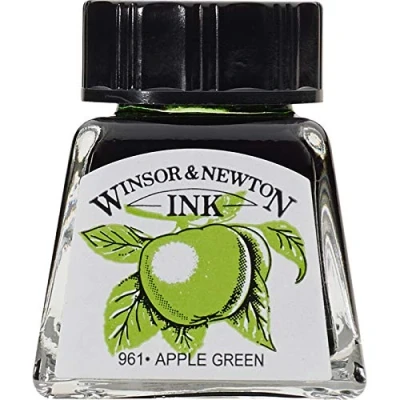 Image of Winsor &amp; Newton Drawing Ink Bottle Apple Green 14 ml