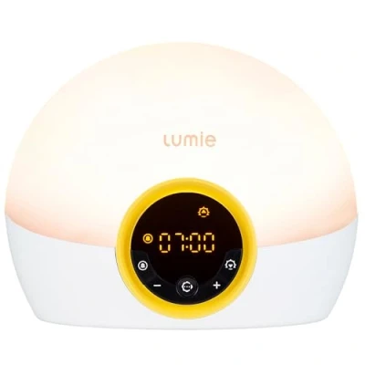 Image of Lumie Bodyclock Rise 100 Wake Up Light Alarm Clock with Sunrise and Sunset, Multicolour