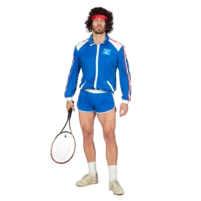 Image of Wilbers &amp; Adults 80&#039;s Tennis Player Costume CHEST SIZE 44