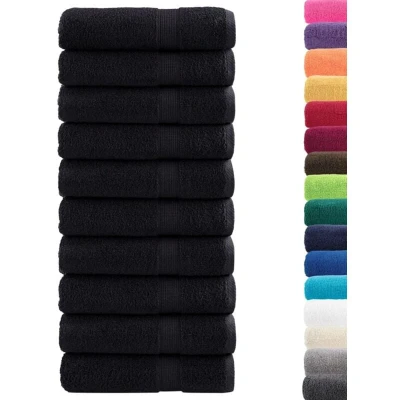 Image of vidaXL Premium Hand Towels SOLUND 10 pcs Black 50x100 cm 600 gsm