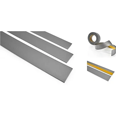 Image of 5 M Flat Self Adhesive Door Window Architrave PVC Cover Strip Masking Trim TMW Profiles (50 mm (1.96 in), Silver)