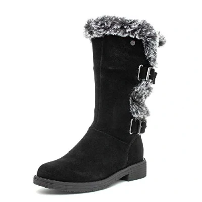 Image of Hush Puppies Women&#039;s Megan Mid Calf Boot, Black, 5 UK