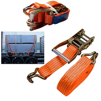 Image of 5 TON 10m x 50mm Heavy Duty RATCHET TIE DOWN Straps Tensioning Belt, Lashing Straps, J Hooks, Bikes, Boats, Cargo (2)