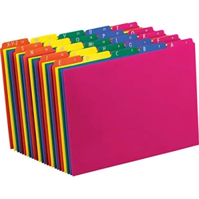 Image of Pendaflex 40142 Top Tab File Guides, Alpha/A Z 1/5 Tab, Polypropylene, Letter (Set of 25)