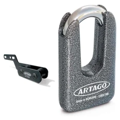 Image of Artago 69T3 High Range Disc Lock and Bracket for Kawasaki Z900, SRA Approved, Sold Secure Gold, ART4, Metal Finish