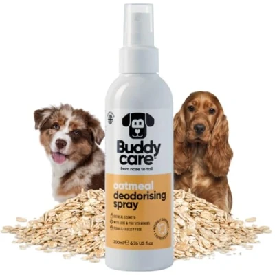 Image of Buddycare Dog Deodorising Spray for Dogs With Aloe Vera and Pro Vitamin B5 (Oatmeal, 200ml)
