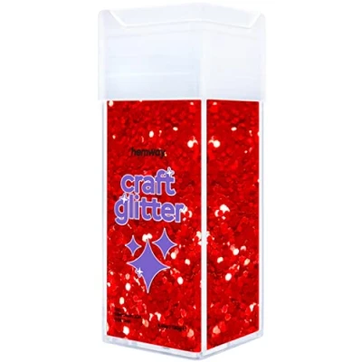 Image of Glitter for Craft Shaker Red Resin Tumblers Cards Christmas Jewellery Candle Super Chunky Nail Face Cosmetic 110g / 3.9oz