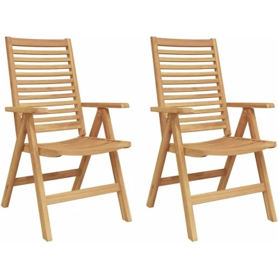 Image of vidaXL Garden Chairs 2 pcs Solid Wood Teak