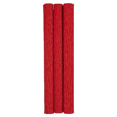Image of Rich Red 3 Crepe Paper Rolls for Flower Making Crafts Each 25cm x 60cm