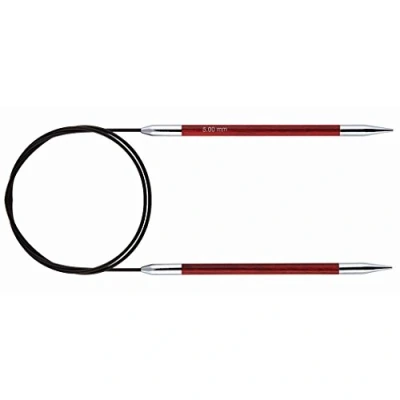 Image of KnitPro KP29117 Royale: Knitting Pins: Circular: Fixed: 100cm x 5.00mm, Birchwood, brass, Multi Colour, 5mm