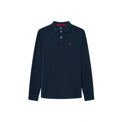 Image of Hackett London Men&#039;s Slim Fit Logo Polo Shirt, 595navy, L UK