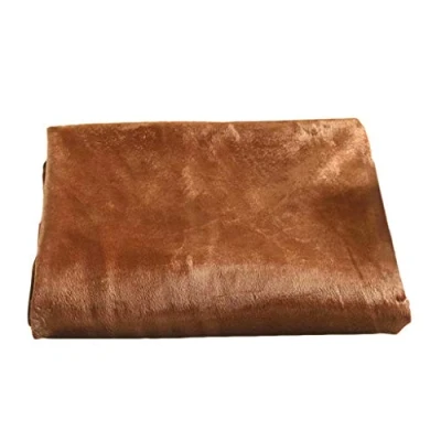 Image of Soft Velvet Massage Bed Table Cover with Face Hole, Hypoallergenic Salon Spa Couch Sheet Camel, 190x120cm (75x47 inch) AOD (Coffee)