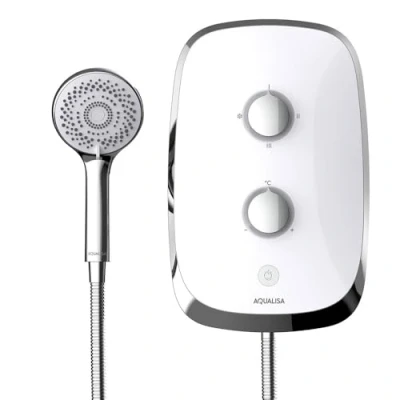 Image of Aqualisa e Motion Arctic White Electric Shower Digital Display 3 Spray Patterns 8.5KW