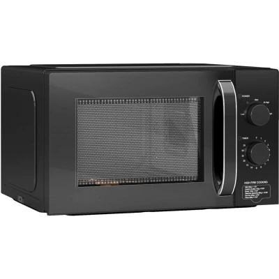 Image of HOMCOM 23L 800W Microwave Oven, Solo Manual with 5 Power Levels, Defrost, 35 Minutes Timer, Clock, Easy Clean, Small Black