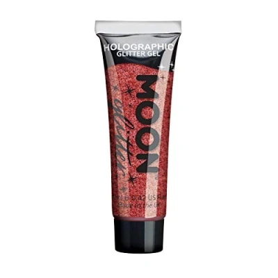 Image of Holographic Fine Face &amp; Body Glitter Gel by Moon Red Cosmetic Festival Paint for Face, Body, Hair, Nails 12ml