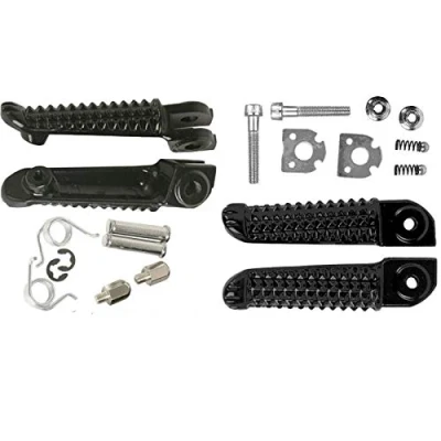 Image of KYN Motorcycle Front Rear Footrests Motorbike Foot pegs Black Silver for Yamaha YZFR1 YZF R12002 2011 YZFR6 R6 2003 2004 2005 2006 2007 2008 2009 2012 R1