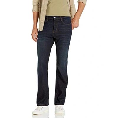 Image of Amazon Essentials Men&#039;s Straight Fit Bootcut Jeans, Dark Indigo Tie Dye, 33W / 30L