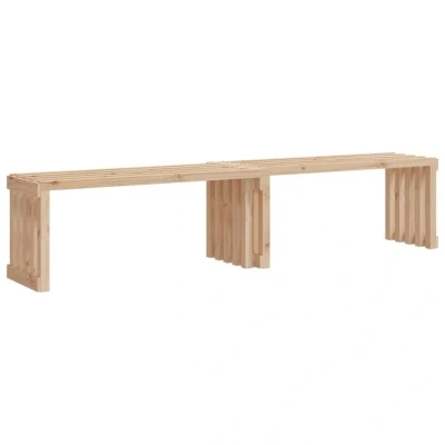 Image of vidaXL Extendable Garden Bench Solid Pine Wood, Adjustable Length, Ideal for Patio, Terraces, Porches and Backyards, Brown Modern Style