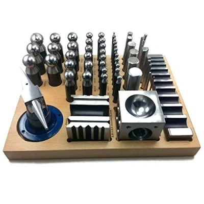 Image of Jewellers Tools 56pc Jumbo Doming Set : Steel Block Swage Punch Made Of Dapping Die (10880)