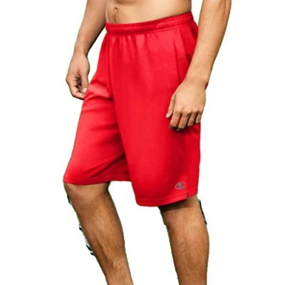 Image of Champion Men&#039;s Core Performance Shorts, Knee Length Training Shorts (Reg. or Big &amp; Tall), Team Red Scarlet C Logo, Large