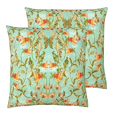 Image of Evans Lichfield Heritage Bell Flowers Polyester Filled Cushion Twin Pack