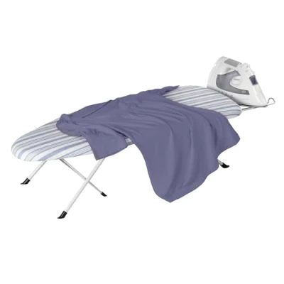 Image of Honey Can Do Folding Tabletop Ironing Board with Iron Rest BRD 09222 Blue, 32a L x 12a W