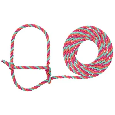 Image of Weaver Leather Livestock Cattle Rope Halter, Hot Pink/Coral/Mint