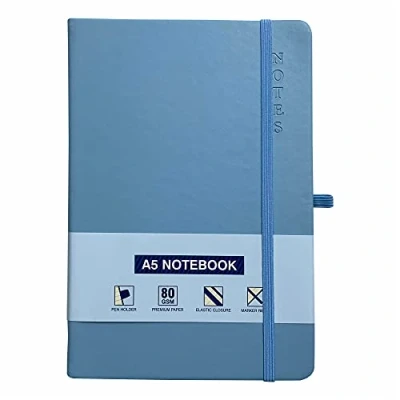 Image of A5 Notebook Hardback Ruled Notepad Notes Lined Journal Diary with Pen Holder Premium Quality Sky Blue