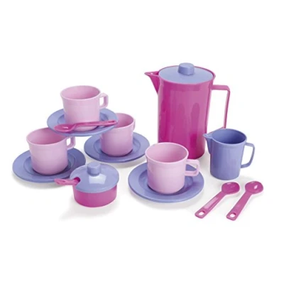 Image of Dantoy Coffee Set for 4, Role Play Tea Party with 17 Pieces Pretend Toys Kids Princess Pink,14 x 16 16.5 cm
