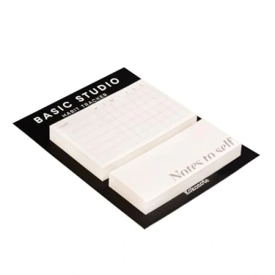 Image of Kokonote Sticky Notes Habit Tracker 90 Sheets Note Pads, Cute Notes, Clear Post It University Essentials Stationery, Office Accessories, Uni