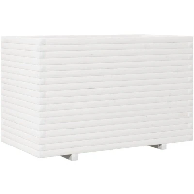 Image of vidaXL Garden Planter White 110x60x72 cm Solid Wood Pine