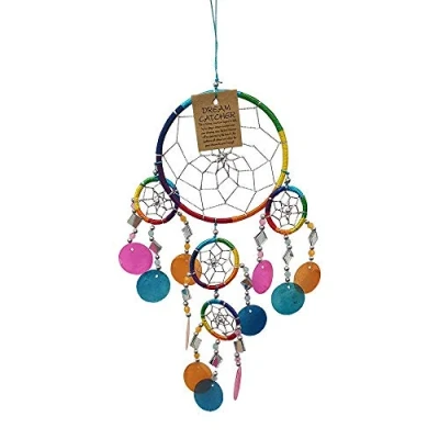 Image of VIE Naturals Capiz Dream Catcher, No Feathers, 12cm, Rainbow